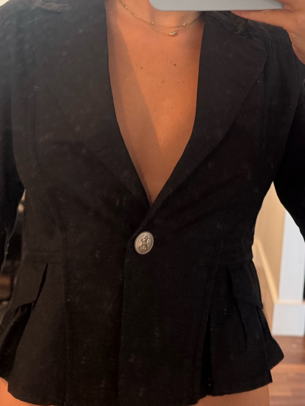 Black Women's Tailored Single-Button Blazer